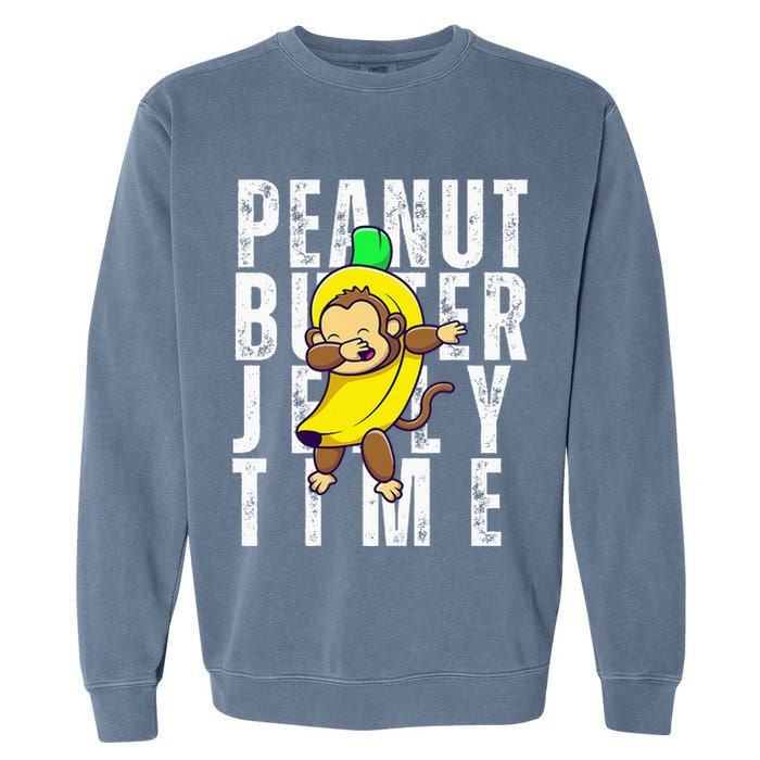 Peanut Butter Jelly Time Monkey Dancing In A Banana Garment-Dyed Sweatshirt