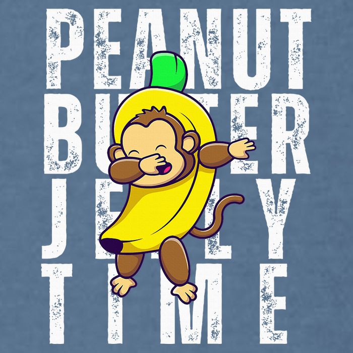 Peanut Butter Jelly Time Monkey Dancing In A Banana Garment-Dyed Sweatshirt