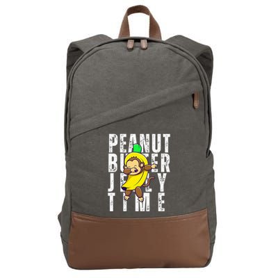 Peanut Butter Jelly Time Monkey Dancing In A Banana Cotton Canvas Backpack