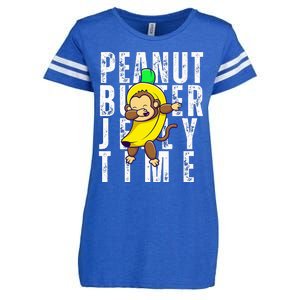 Peanut Butter Jelly Time Monkey Dancing In A Banana Enza Ladies Jersey Football T-Shirt