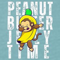 Peanut Butter Jelly Time Monkey Dancing In A Banana Sueded Cloud Jersey T-Shirt