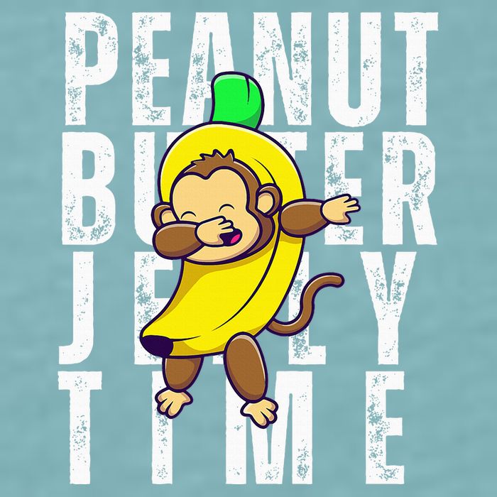 Peanut Butter Jelly Time Monkey Dancing In A Banana Sueded Cloud Jersey T-Shirt
