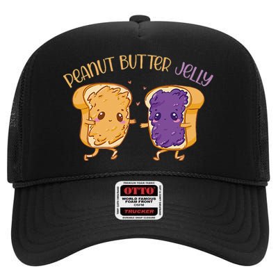 Peanut Butter Jelly Matching Couples Lover Halloween High Crown Mesh Back Trucker Hat