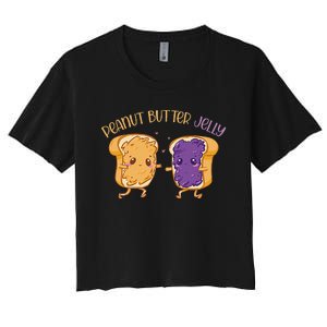 Peanut Butter Jelly Matching Couples Lover Halloween Women's Crop Top Tee