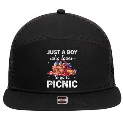 Picnic Basket Just A Who Loves Picnic Family Picnic Fun Gift 7 Panel Mesh Trucker Snapback Hat