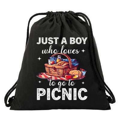Picnic Basket Just A Who Loves Picnic Family Picnic Fun Gift Drawstring Bag