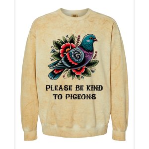 Please Be Kind To Pigeons Colorblast Crewneck Sweatshirt