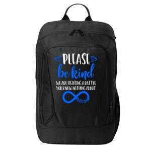 Please Be Kind Autism Awareness Autism Mom Choose Kindness Gift City Backpack