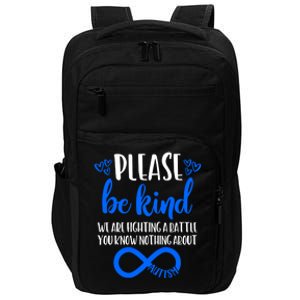 Please Be Kind Autism Awareness Autism Mom Choose Kindness Gift Impact Tech Backpack