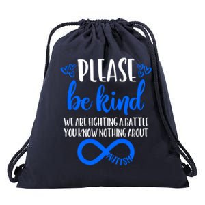 Please Be Kind Autism Awareness Autism Mom Choose Kindness Gift Drawstring Bag