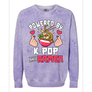 Powered By Kpop And Ramen Cute Kpop Music Anime Lover Colorblast Crewneck Sweatshirt