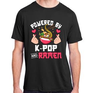 Powered By Kpop And Ramen Cute Kpop Music Anime Lover Adult ChromaSoft Performance T-Shirt