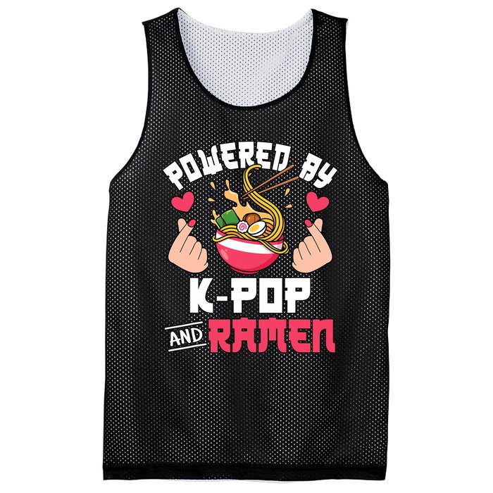 Powered By Kpop And Ramen Cute Kpop Music Anime Lover Mesh Reversible Basketball Jersey Tank