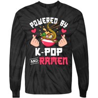 Powered By Kpop And Ramen Cute Kpop Music Anime Lover Tie-Dye Long Sleeve Shirt