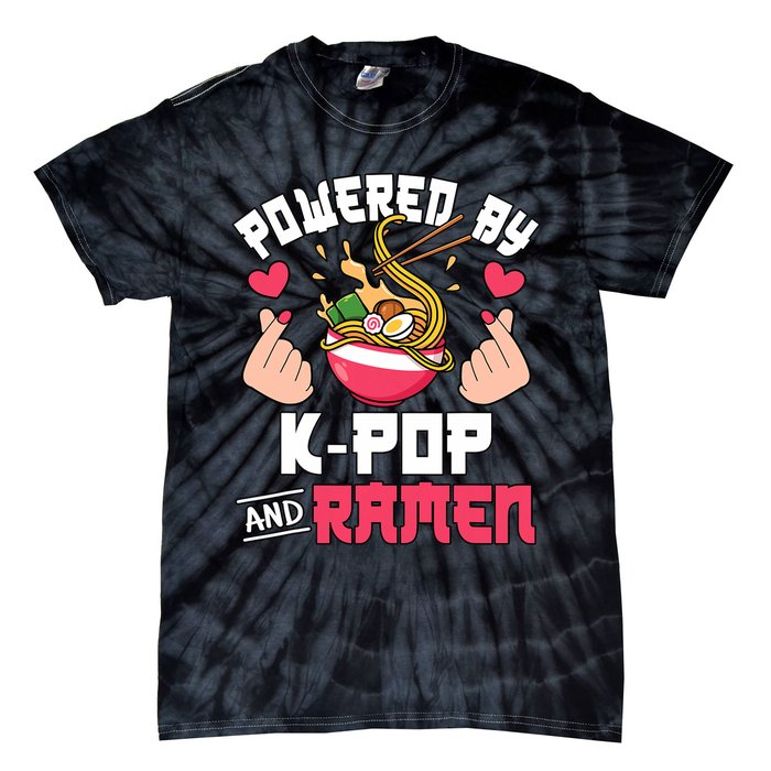 Powered By Kpop And Ramen Cute Kpop Music Anime Lover Tie-Dye T-Shirt