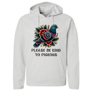 Please Be Kind To Pigeons Performance Fleece Hoodie