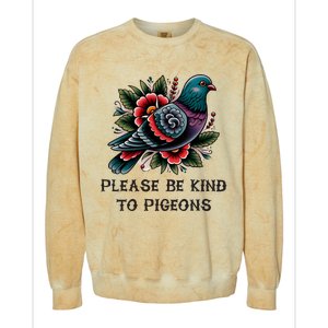 Please Be Kind To Pigeons Colorblast Crewneck Sweatshirt