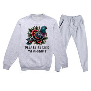 Please Be Kind To Pigeons Premium Crewneck Sweatsuit Set