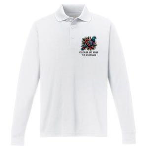 Please Be Kind To Pigeons Performance Long Sleeve Polo