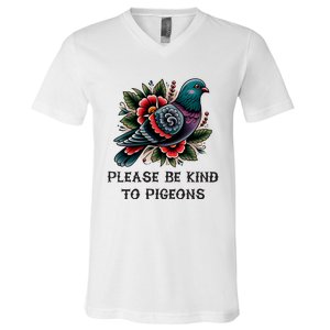 Please Be Kind To Pigeons V-Neck T-Shirt