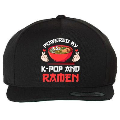 Powered By Kpop And Ramen Kpop Merch Merchandise Gift Wool Snapback Cap