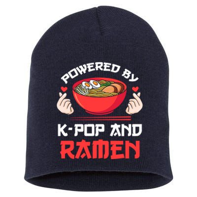 Powered By Kpop And Ramen Kpop Merch Merchandise Gift Short Acrylic Beanie