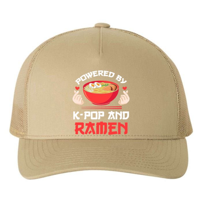 Powered By Kpop And Ramen Kpop Merch Merchandise Gift Yupoong Adult 5-Panel Trucker Hat