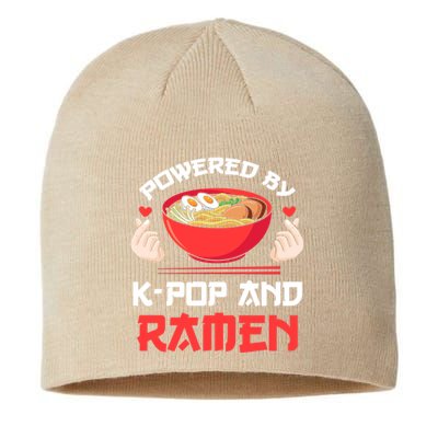 Powered By Kpop And Ramen Kpop Merch Merchandise Gift Sustainable Beanie