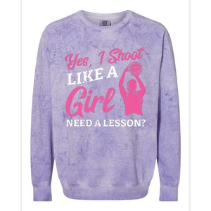 Playing Basketball Like A Girl Baller Basketball Player Girl Colorblast Crewneck Sweatshirt