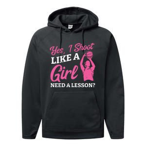 Playing Basketball Like A Girl Baller Basketball Player Girl Performance Fleece Hoodie