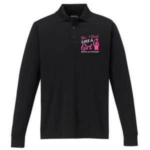 Playing Basketball Like A Girl Baller Basketball Player Girl Performance Long Sleeve Polo