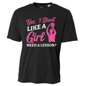 Playing Basketball Like A Girl Baller Basketball Player Girl Cooling Performance Crew T-Shirt