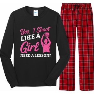 Playing Basketball Like A Girl Baller Basketball Player Girl Long Sleeve Pajama Set