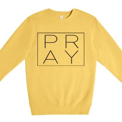 Pray Boxed Logo Premium Crewneck Sweatshirt