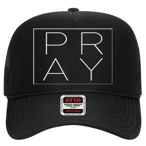 Pray Boxed Logo High Crown Mesh Back Trucker Hat