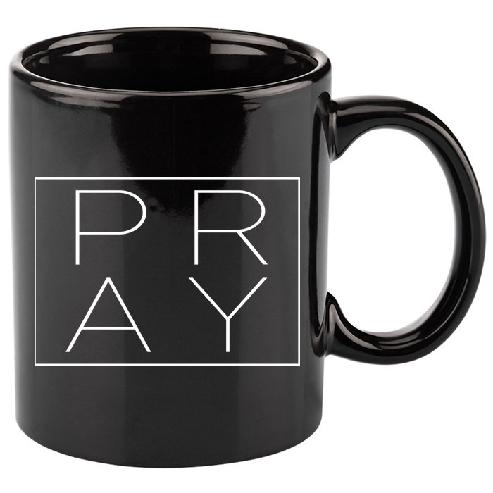 Pray Boxed Logo 11oz C Handle Ceramic Mug