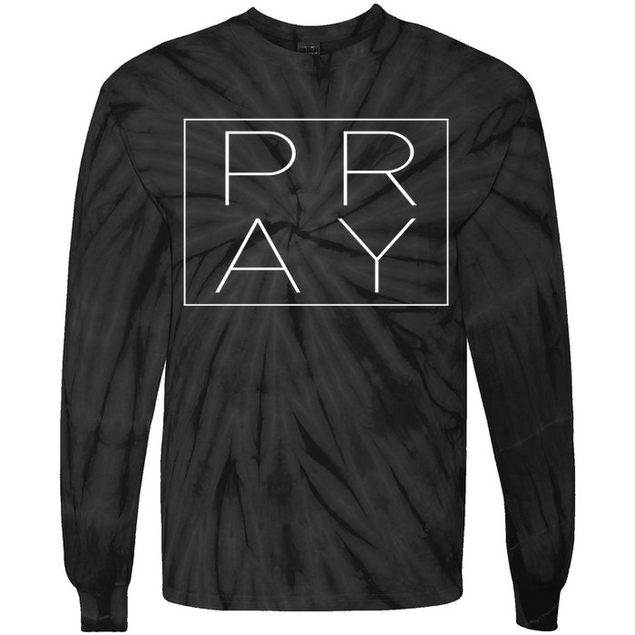 Pray Boxed Logo Tie-Dye Long Sleeve Shirt