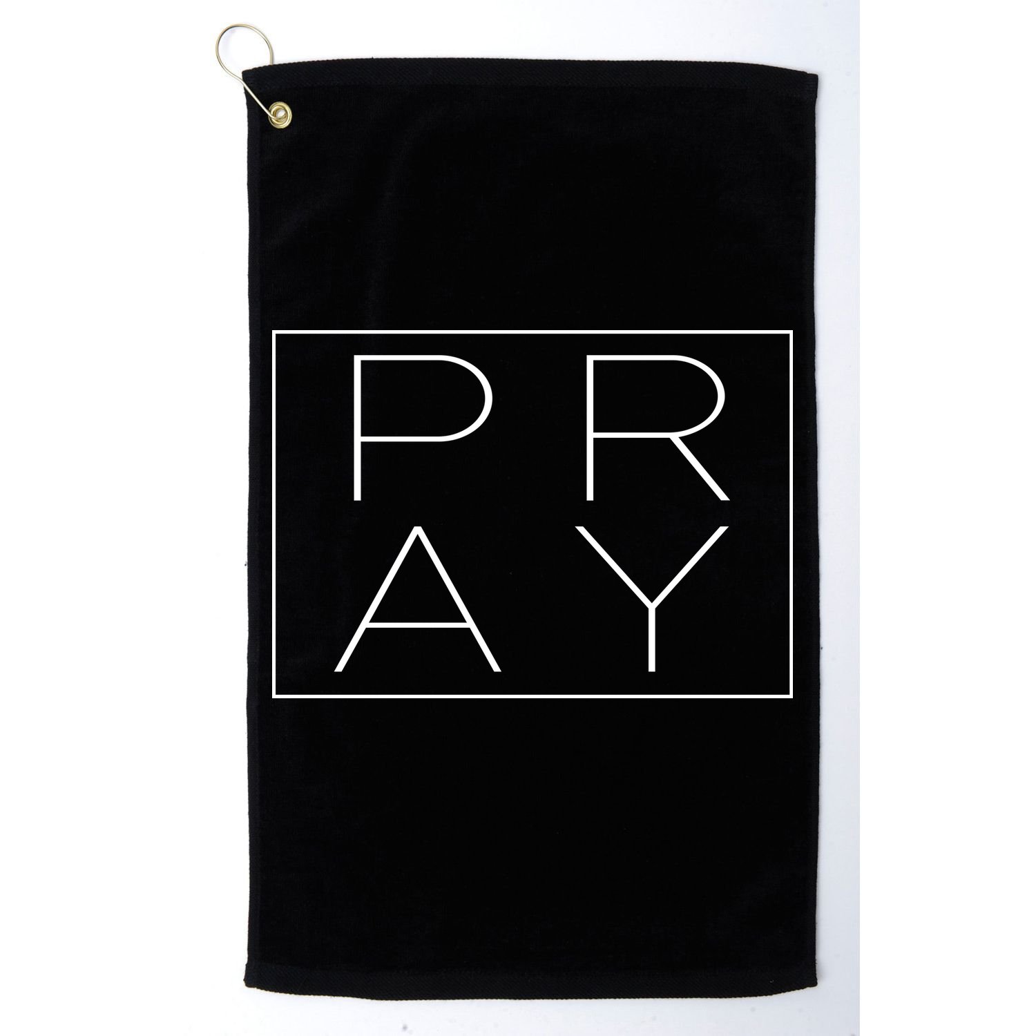 Pray Boxed Logo Golf Towel