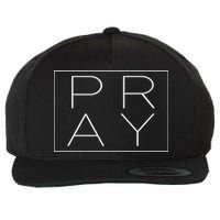 Pray Boxed Logo Wool Snapback Cap