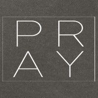 Pray Boxed Logo Cotton Canvas Backpack
