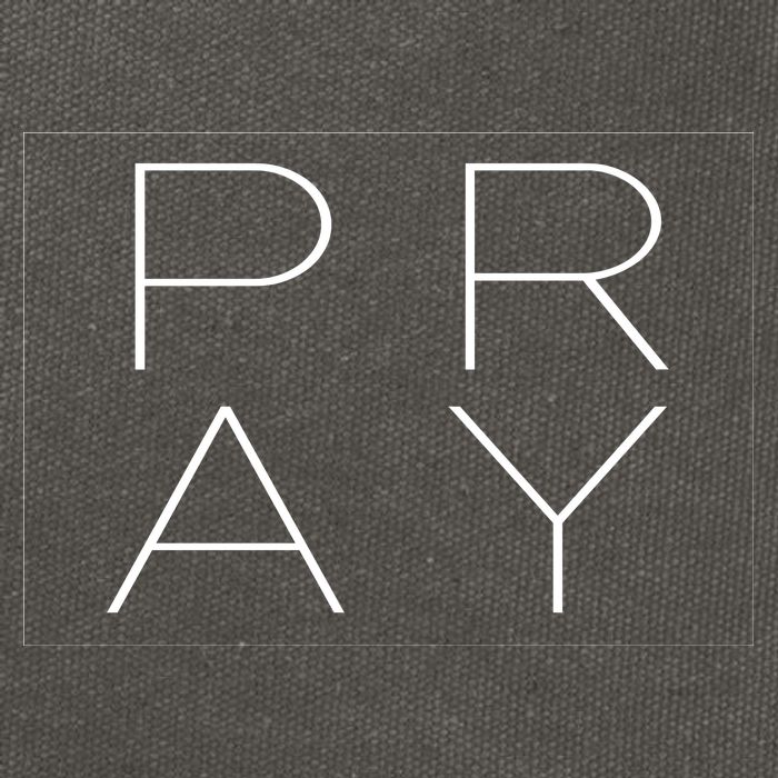 Pray Boxed Logo Cotton Canvas Backpack