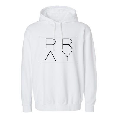 Pray Boxed Logo Garment-Dyed Fleece Hoodie