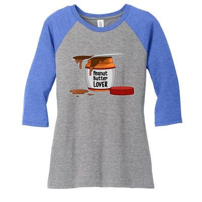 Peanut Butter Lover Costume Peanut Butter Funny Gift Women's Tri-Blend 3/4-Sleeve Raglan Shirt