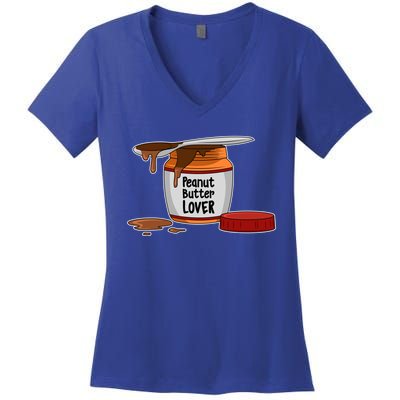 Peanut Butter Lover Costume Peanut Butter Funny Gift Women's V-Neck T-Shirt