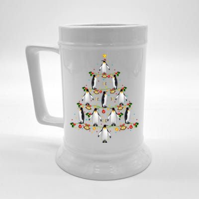 Penguin Bird Lover Xmas Lighting Penguin Christmas Tree Great Gift Beer Stein