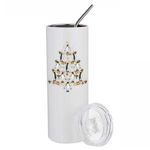 Penguin Bird Lover Xmas Lighting Penguin Christmas Tree Great Gift Stainless Steel Tumbler