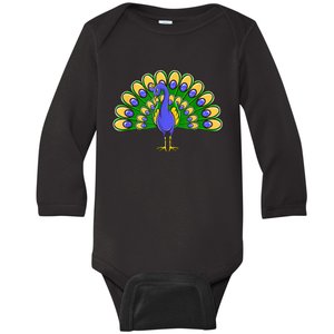 Peacock Bird Love Peacock Birds Peacock Lover Baby Long Sleeve Bodysuit