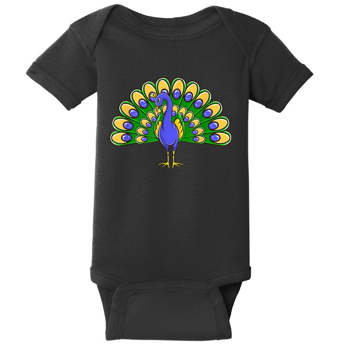 Peacock Bird Love Peacock Birds Peacock Lover Baby Bodysuit