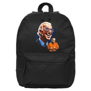 President Biden Laughing / Trump To Jail Antitrump 16 in Basic Backpack