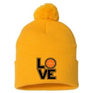 Player Basketball Love Heart Apparel Funny Valentines Day Pom Pom 12in Knit Beanie